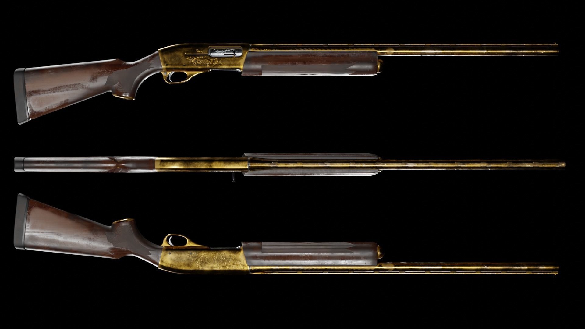 Low Poly Remington 1100 Low-poly 3D model_14