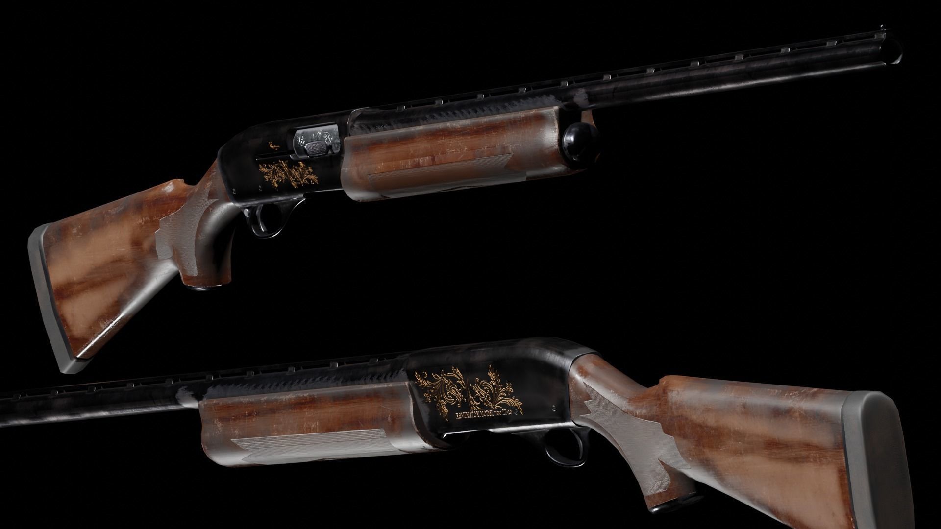 Low Poly Remington 1100 Low-poly 3D model_10