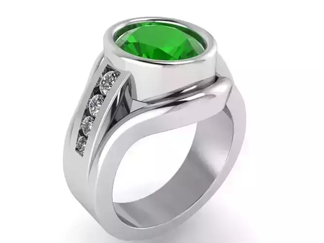Big Green Diamond ring 1430 3D print model
