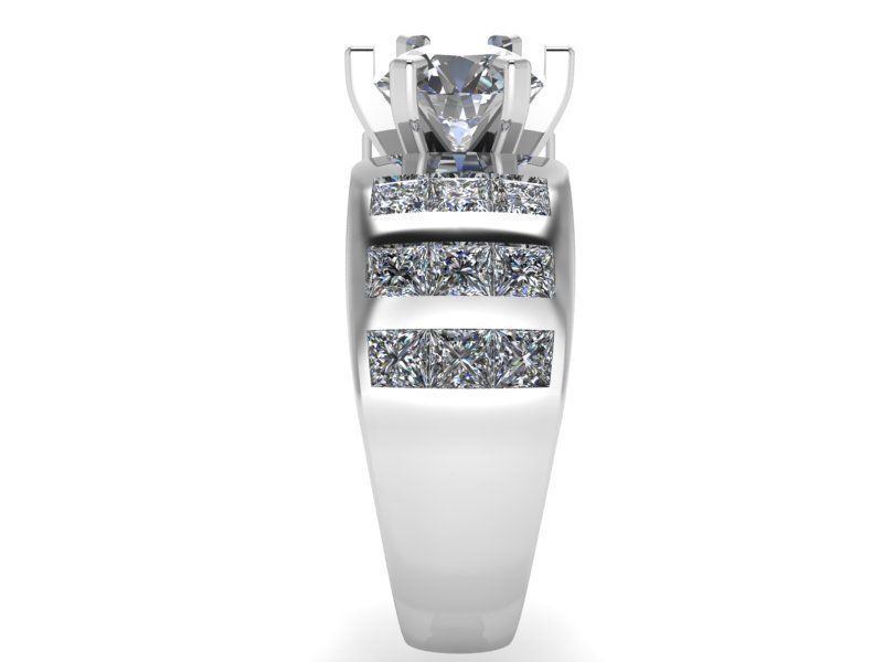 Emerald Diamond Ring 1433  3D print model 3D print model_3