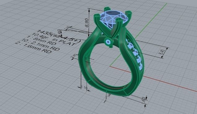 Basket Setting Diamond Ring 1435 3D print model 3D print model_5