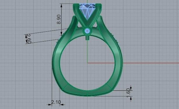Basket Setting Diamond Ring 1435 3D print model 3D print model_6