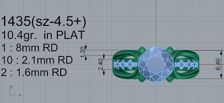 Basket Setting Diamond Ring 1435 3D print model 3D print model_4
