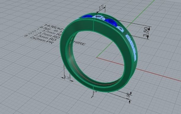 Miracle Blue ring 1436 3D print Model 3D print model_5