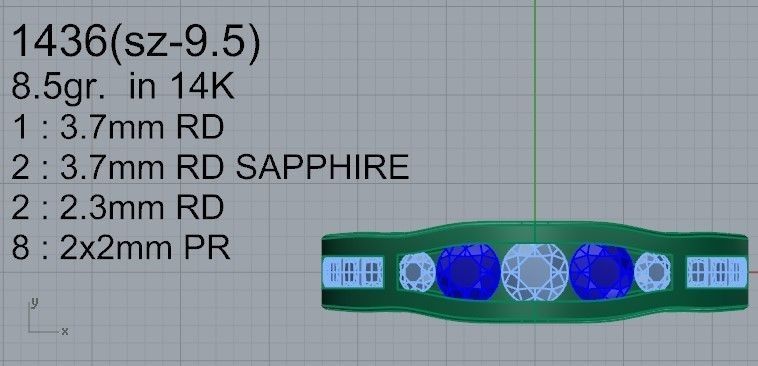 Miracle Blue ring 1436 3D print Model 3D print model_4