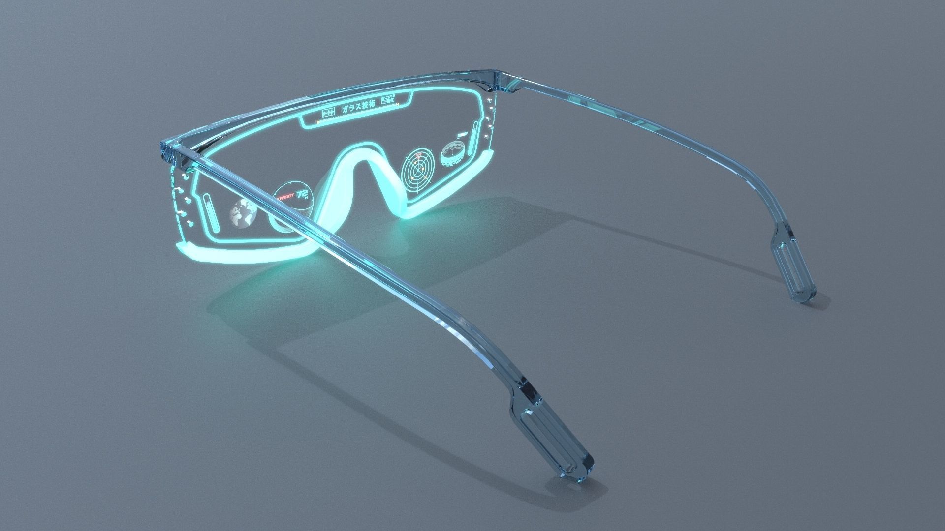 Sci fi military and Fashion glasses 3D model_6