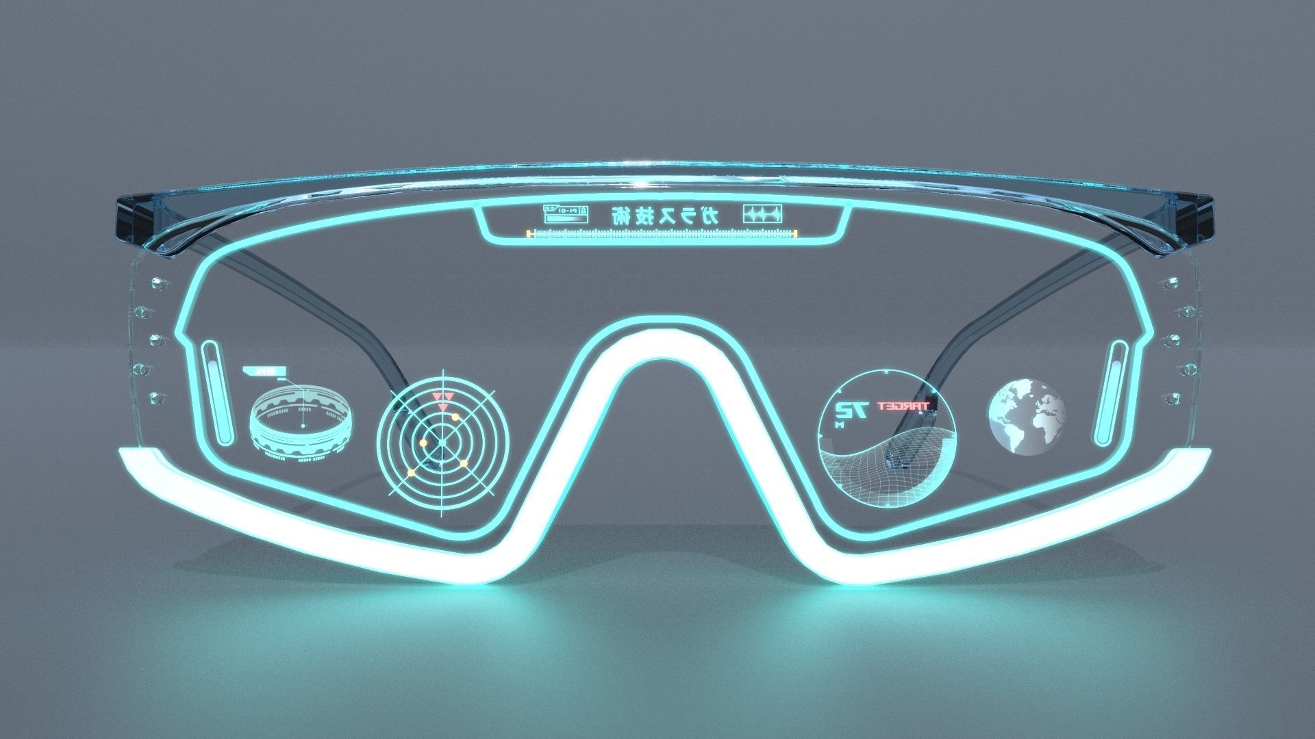 Sci fi military and Fashion glasses 3D model_7