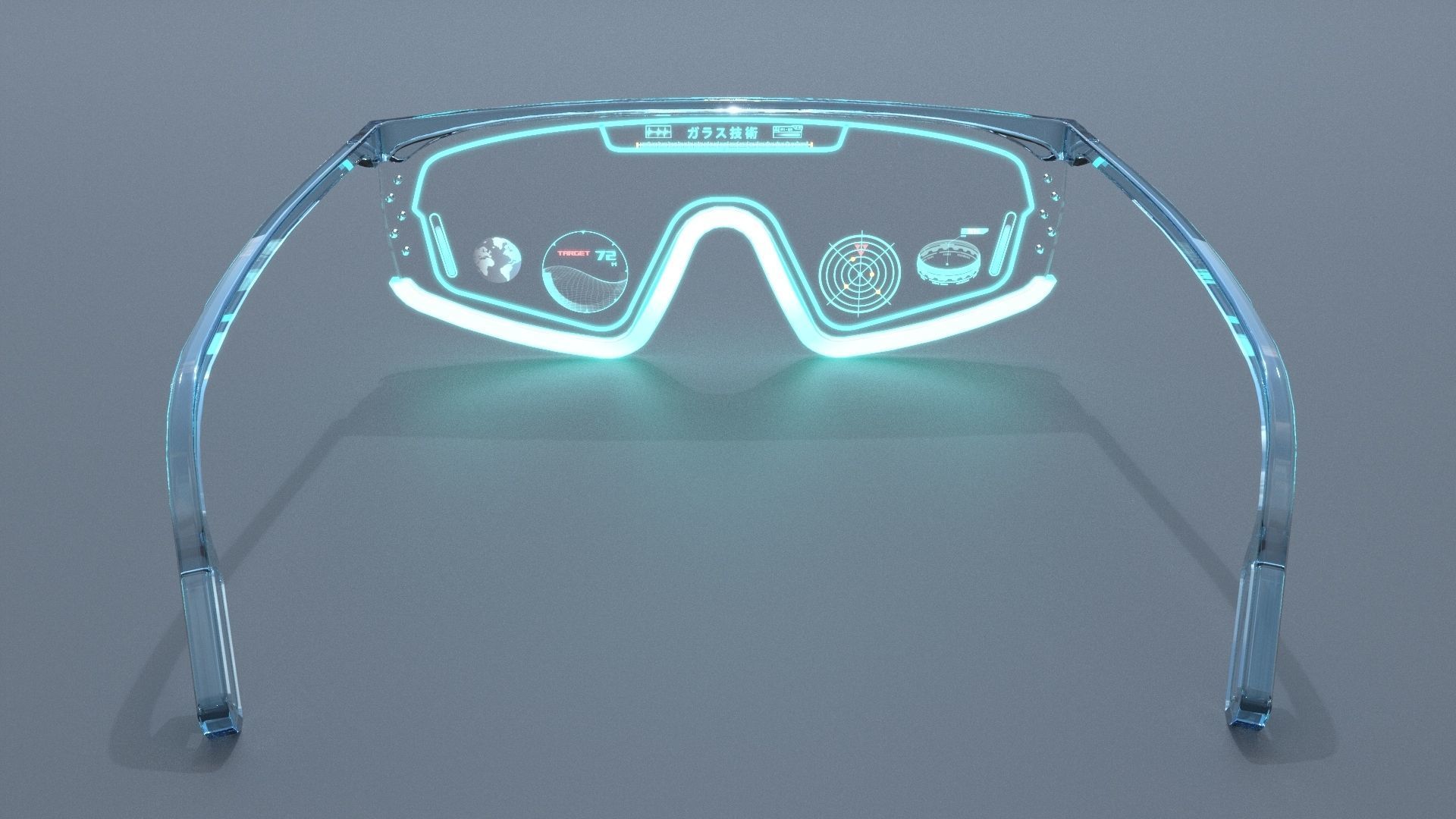 Sci fi military and Fashion glasses 3D model_5