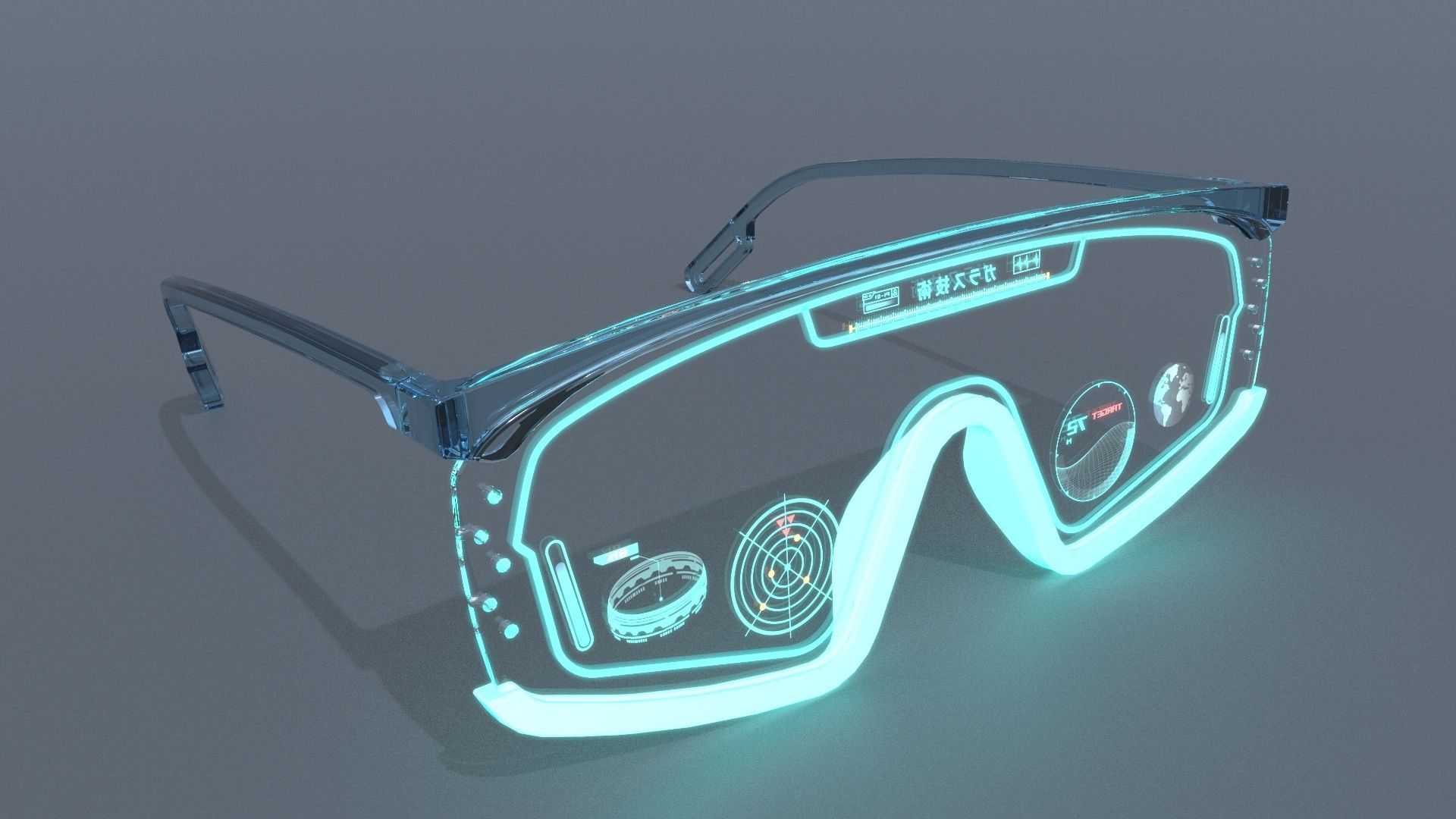 Sci fi military and Fashion glasses 3D model_8
