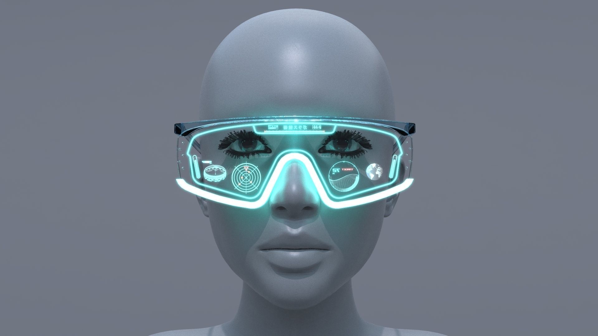 Sci fi military and Fashion glasses 3D model_2