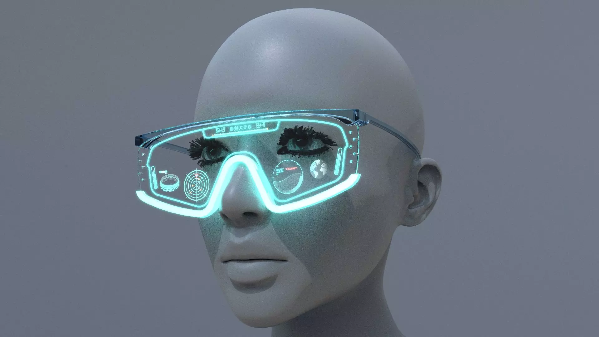 Sci fi military and Fashion glasses 3D model_0