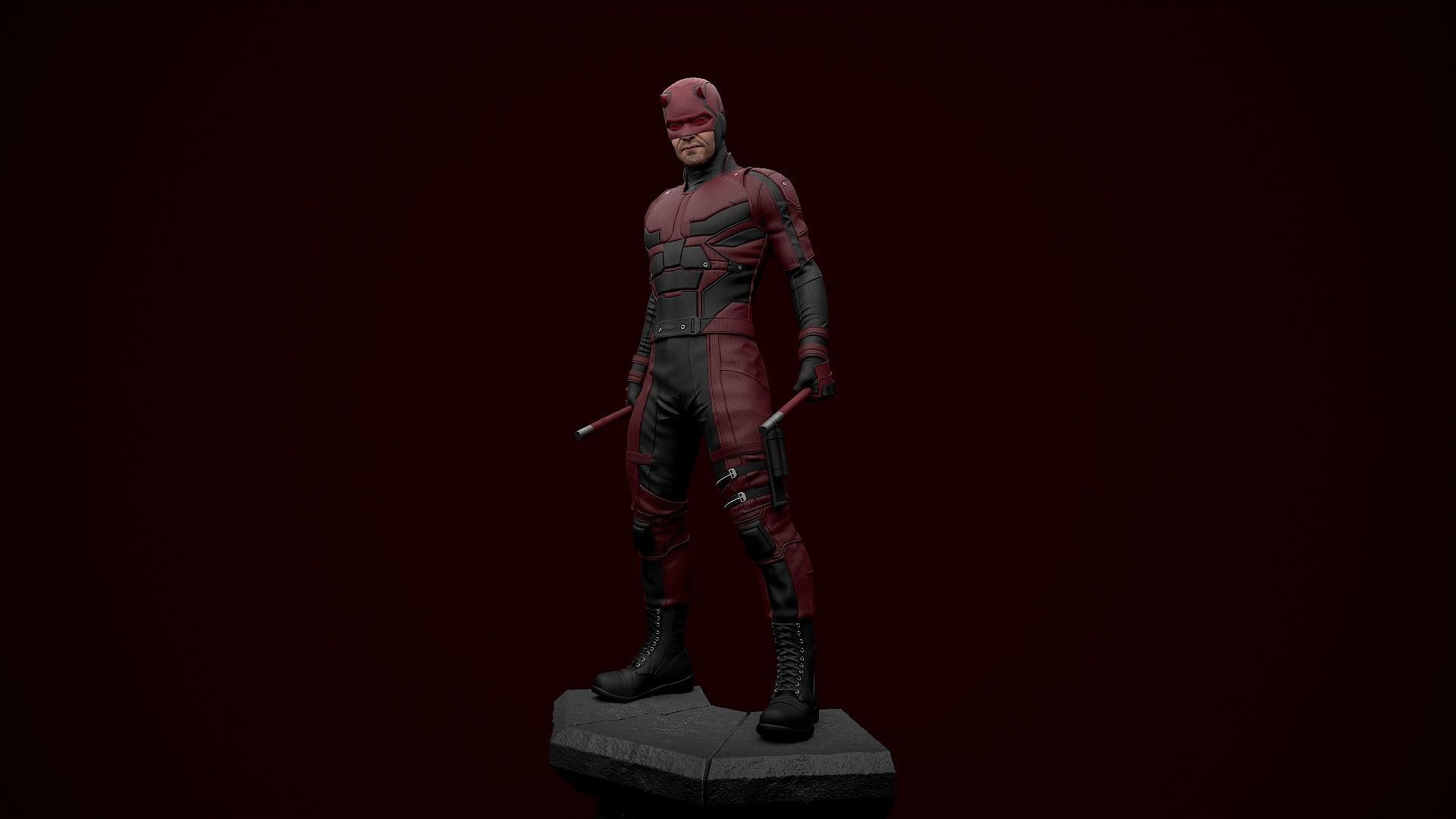Daredevil 3D Print Statue 3D print model_3
