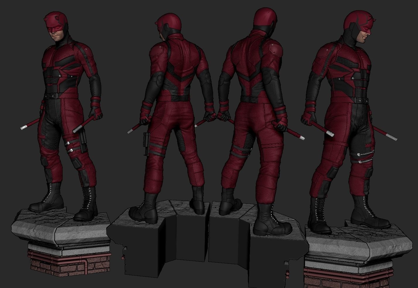 Daredevil 3D Print Statue 3D print model_1