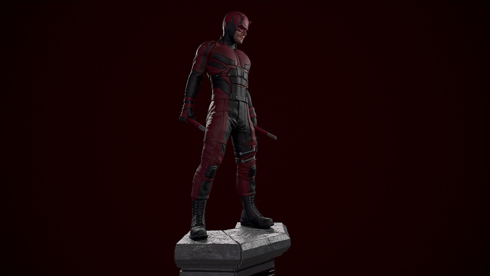 Daredevil 3D Print Statue 3D print model_7