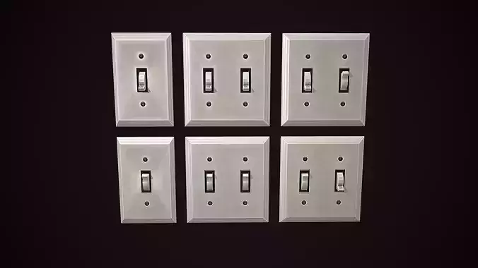 LIGHT SWITCH CARTOON STYLIZED Low-poly 3D model