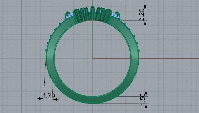 Crown Ring 1439 3D print model 3D print model_6