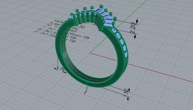 Crown Ring 1439 3D print model 3D print model_5