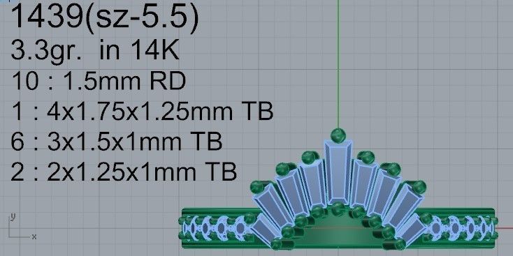 Crown Ring 1439 3D print model 3D print model_4