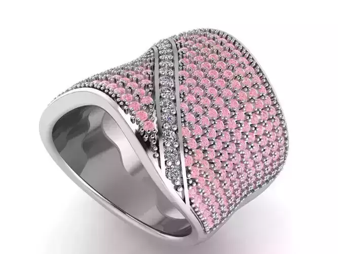 Pink Brilliant ring 1440 3D print model 3D print model