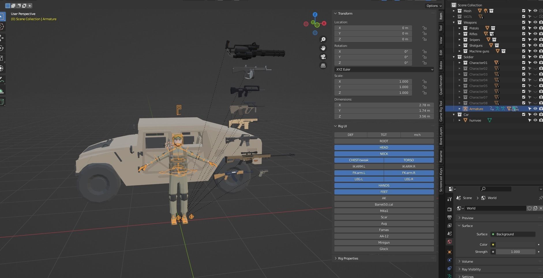 Low poly Soldiers Rigged Low-poly 3D model_47