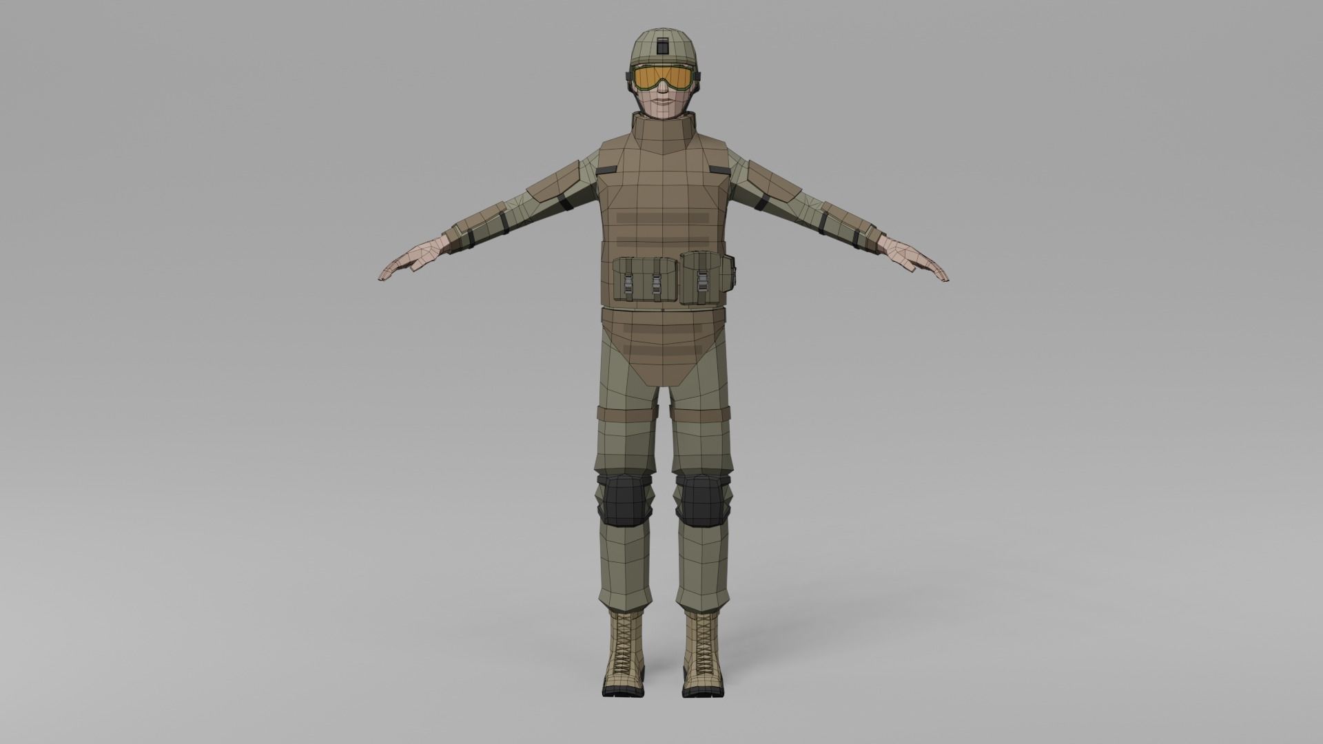 Low poly Soldiers Rigged Low-poly 3D model_20