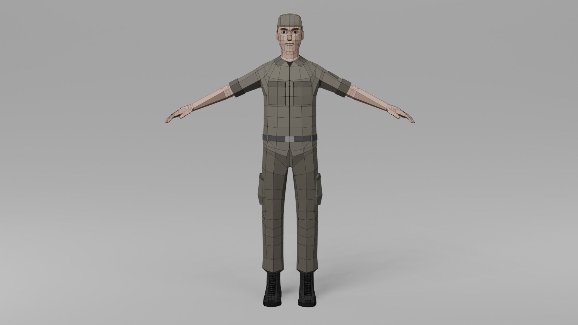 Low poly Soldiers Rigged Low-poly 3D model_12