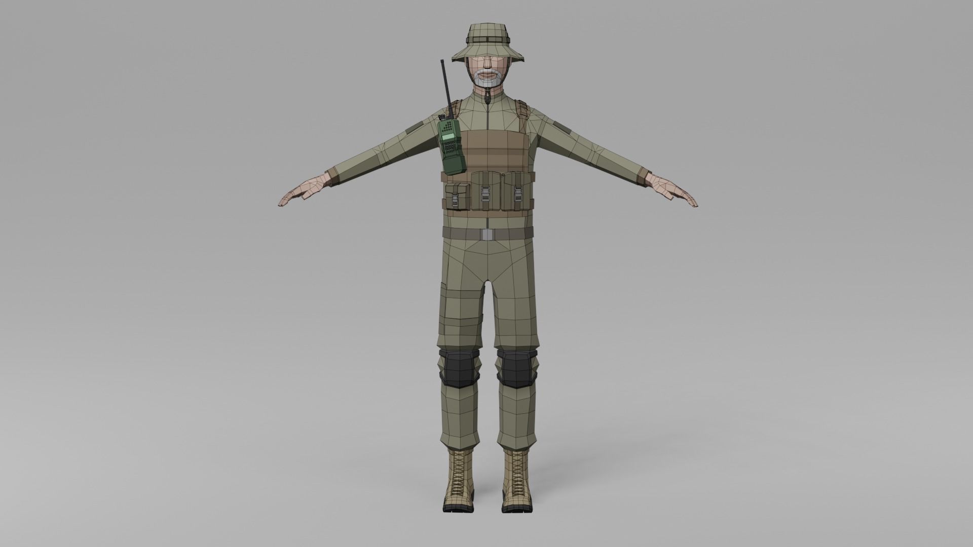 Low poly Soldiers Rigged Low-poly 3D model_18