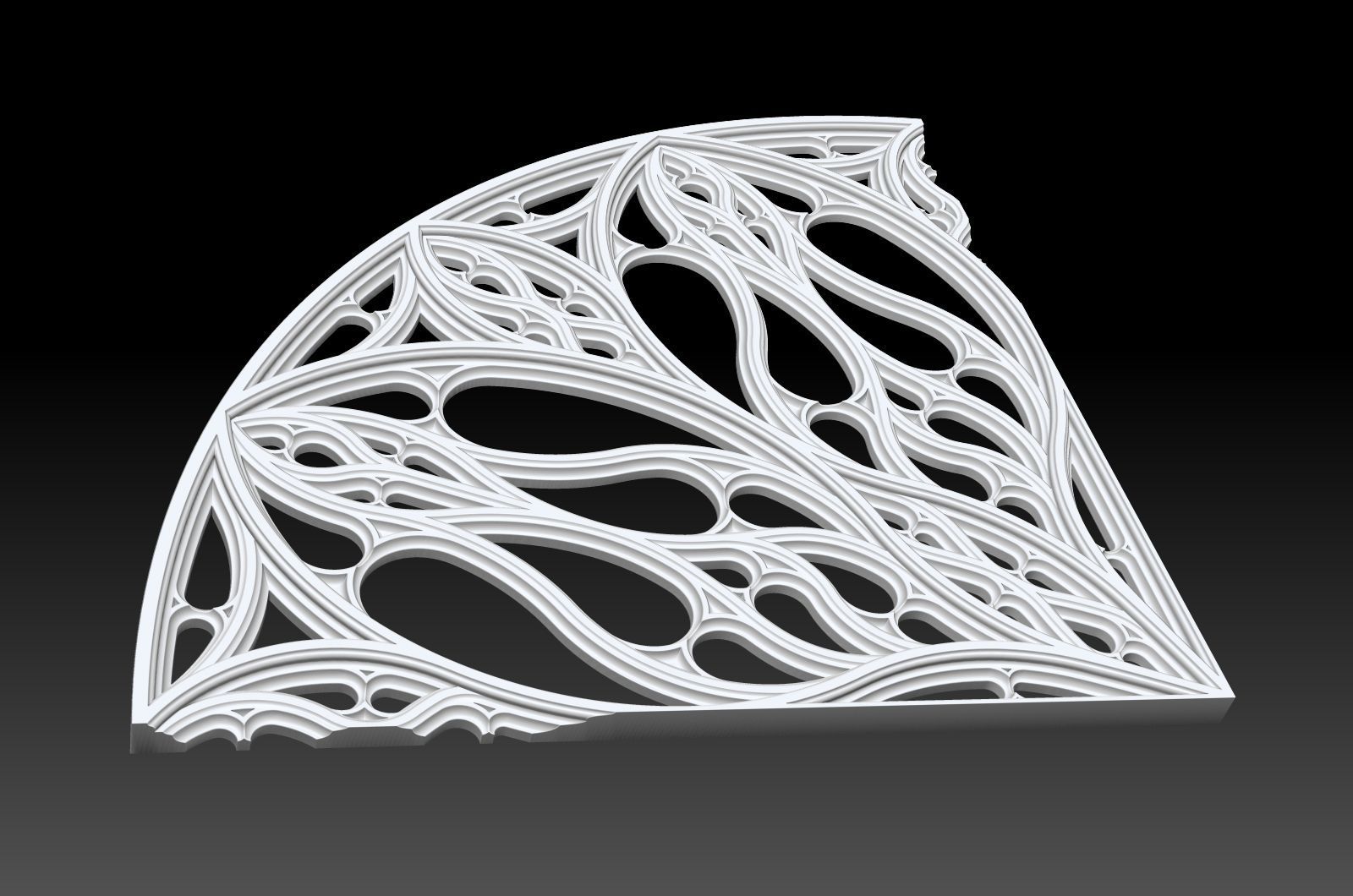 Gothic pattern decorative round window grille model 3D print model_7