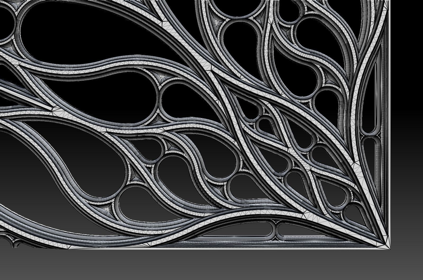 Gothic pattern decorative round window grille model 3D print model_9