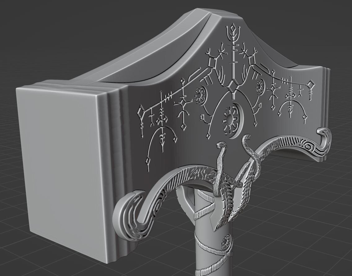 Hammer of thor 3D print model_3