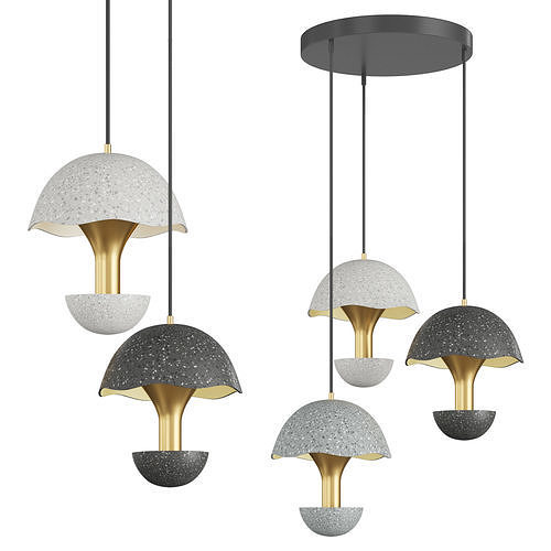 Cement Mushroom Atmosphere - Hanging lamp 3D model