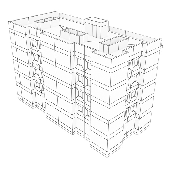 Building residential Low-poly 3D model_16