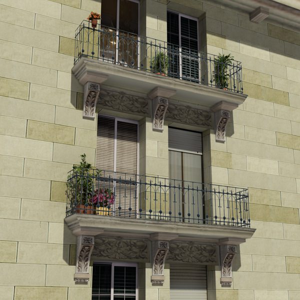 Building residential Low-poly 3D model_9