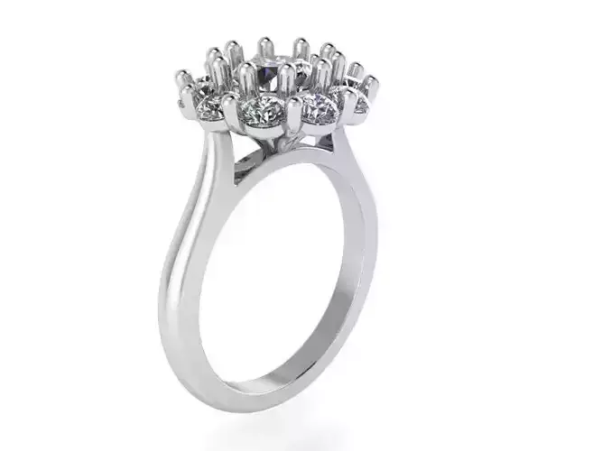 Open flower Diamond ring  1443 3D print model