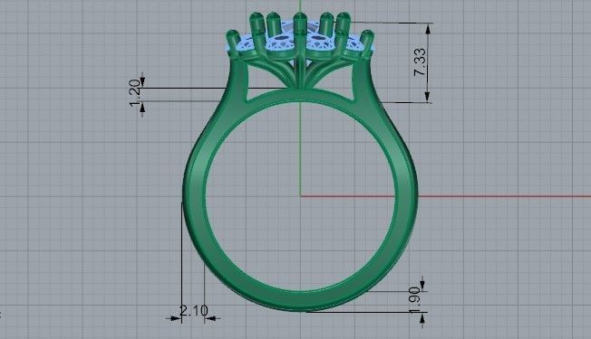 Open flower Diamond ring  1443 3D print model 3D print model_6
