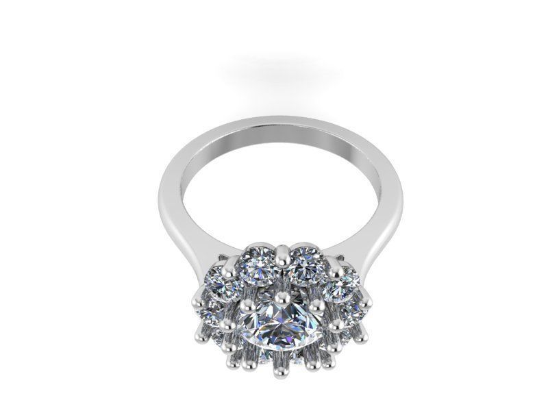 Open flower Diamond ring  1443 3D print model 3D print model_2