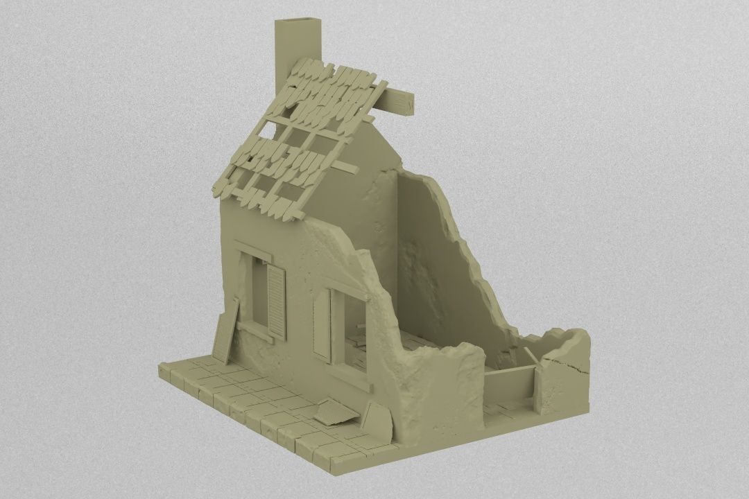 Destroyed house 3D print model_2
