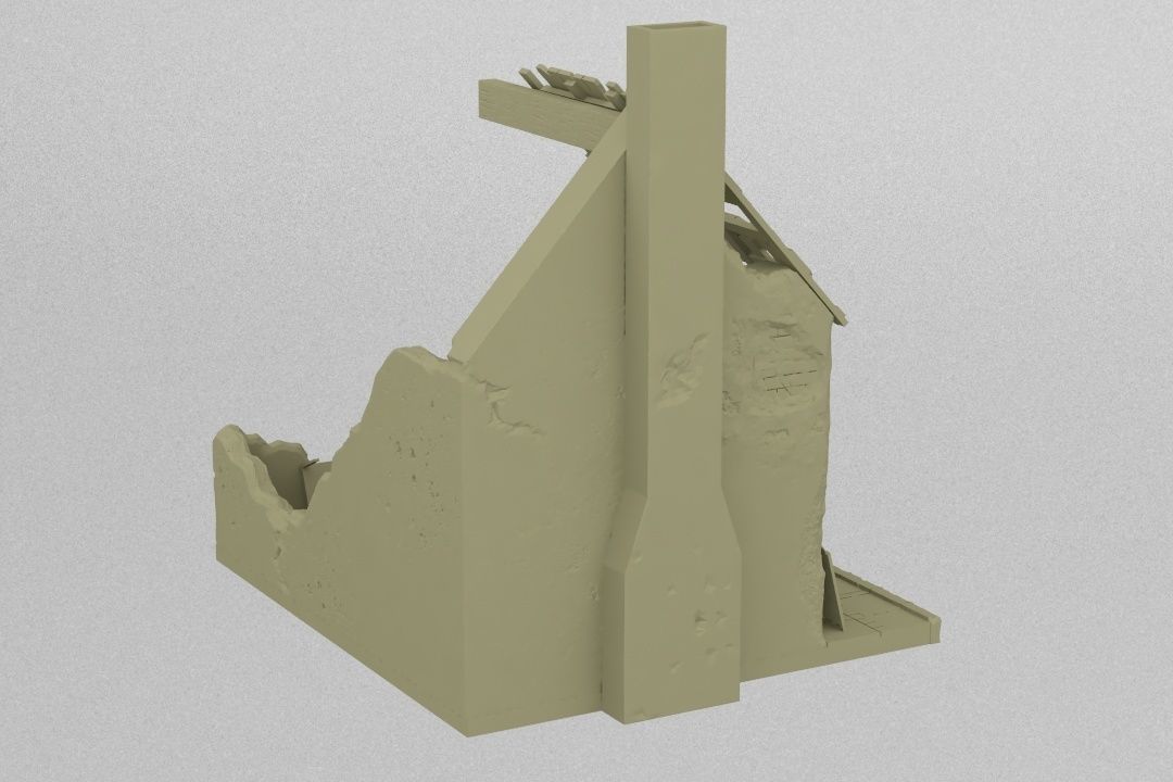 Destroyed house 3D print model_6