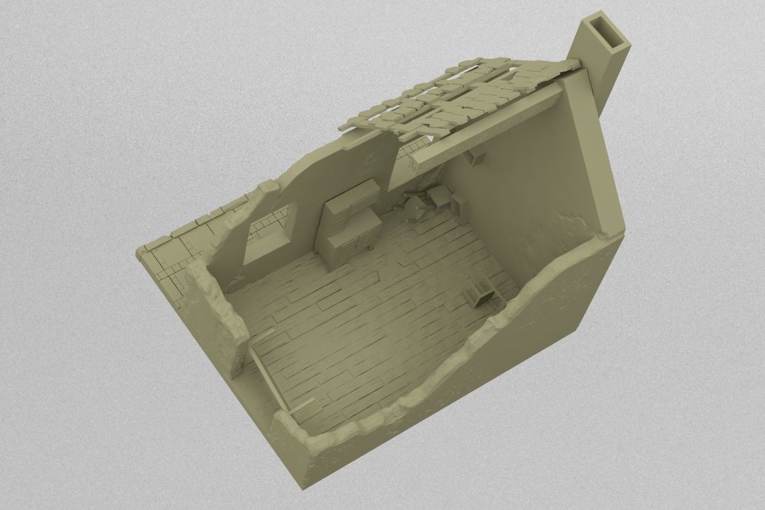 Destroyed house 3D print model_7