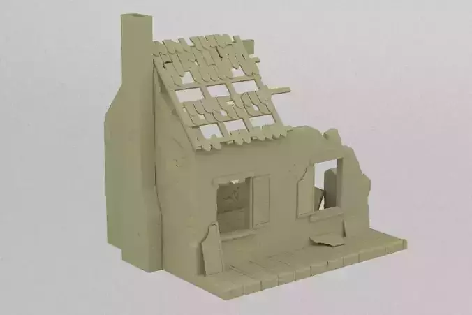 Destroyed house 3D print model