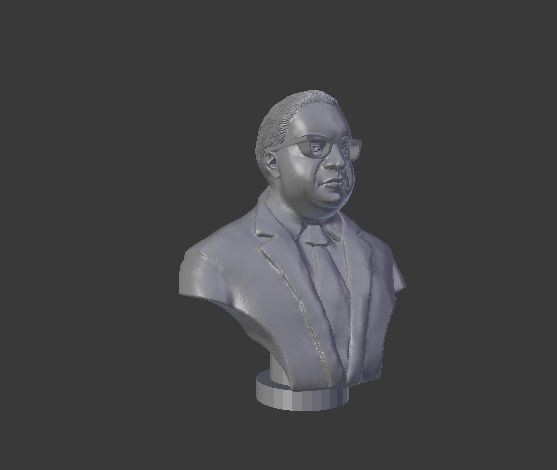 Ambedkar bust of man in suit 3D print model_3