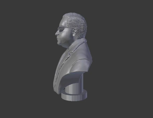 Ambedkar bust of man in suit 3D print model_1