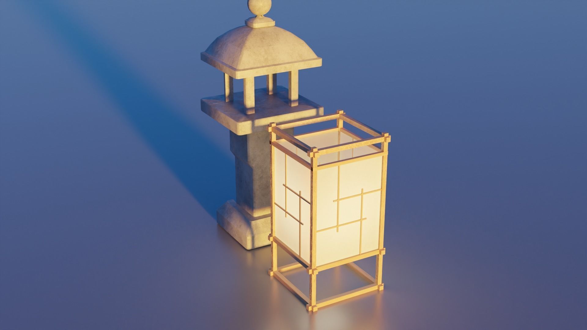 3D model Japanese Lamps VR / AR / lowpoly CGTrader
