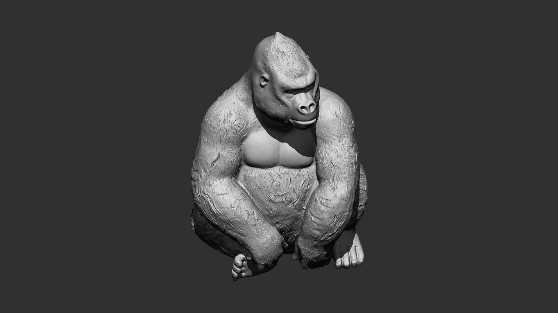 Gorilla 3d print model 3D model_5