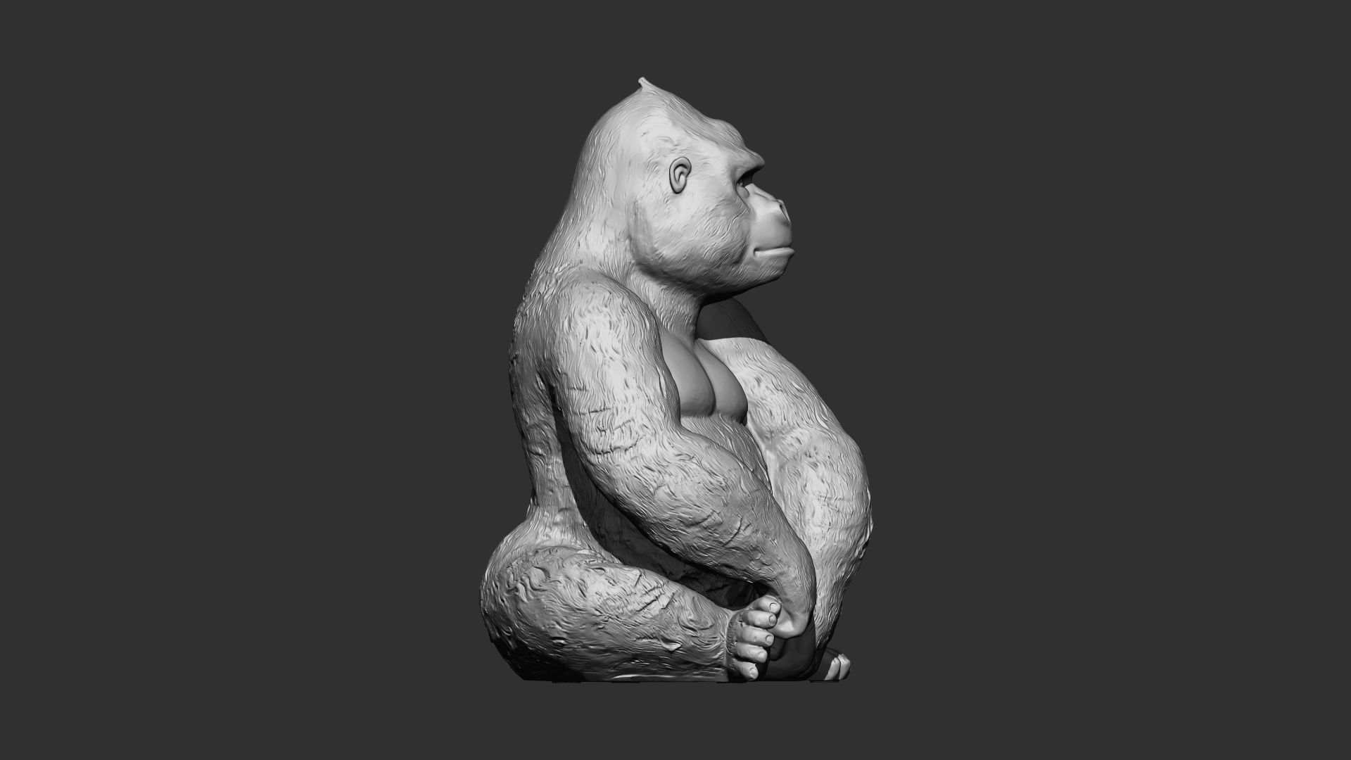 Gorilla 3d print model 3D model_1