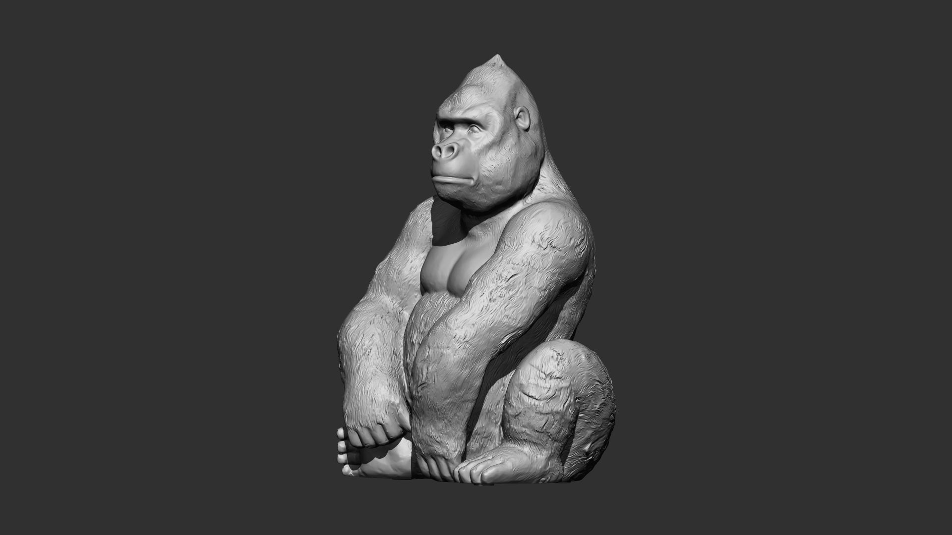 Gorilla 3d print model 3D model_3