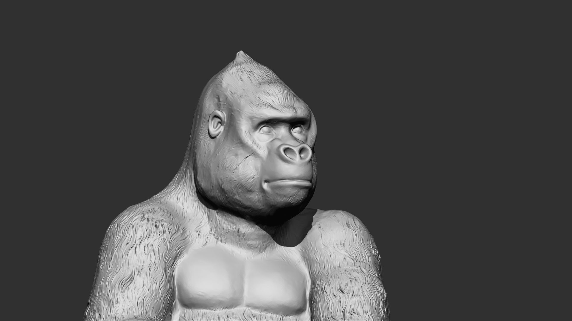 Gorilla 3d print model 3D model_4
