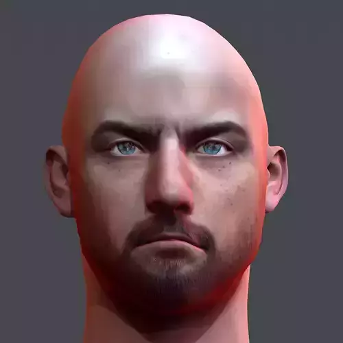 Male head Realistic Perfect Head Low-poly 3D model game ready 