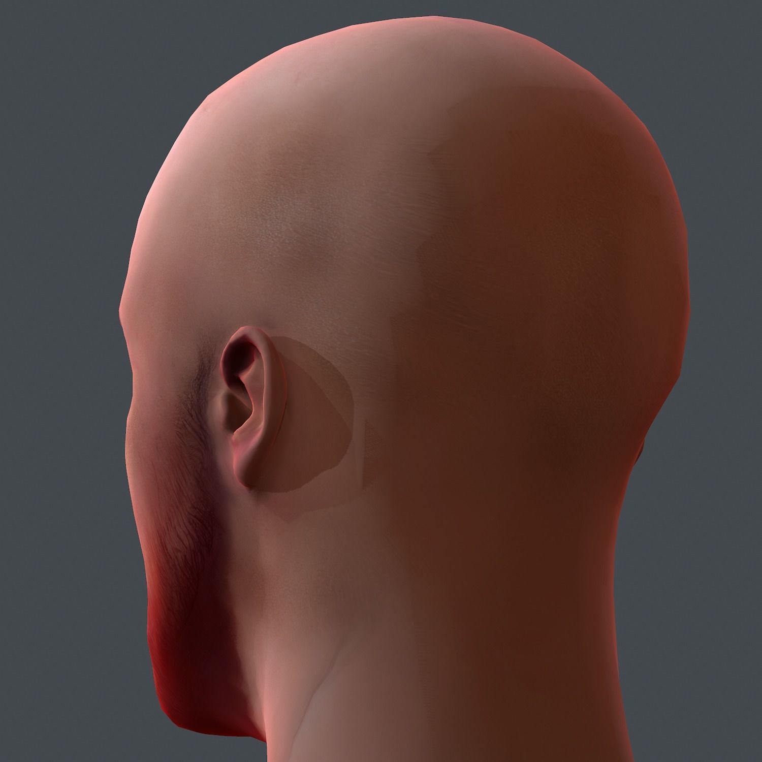 Male head Realistic Perfect Head Low-poly 3D model game ready Low-poly 3D model_10