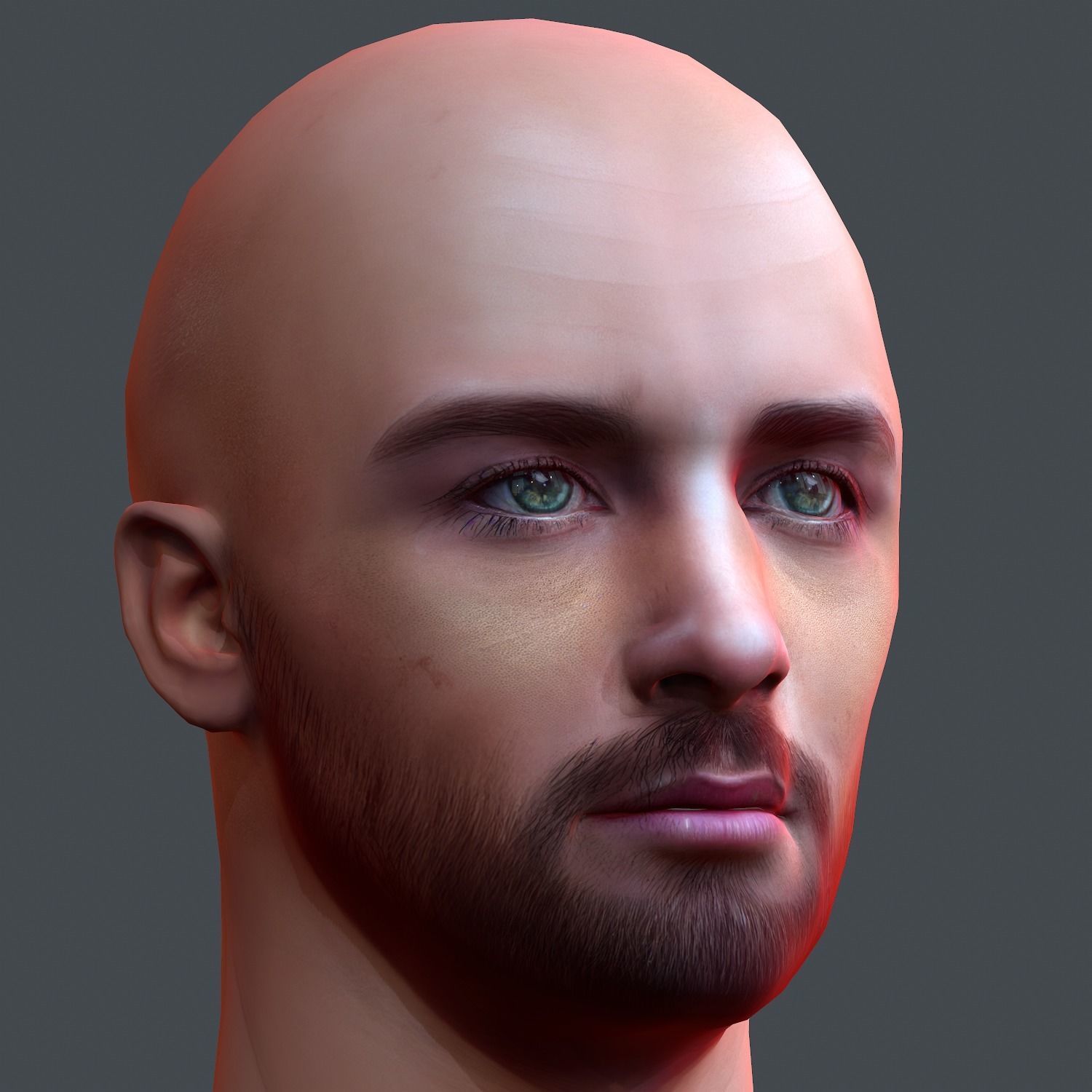 Male head Realistic Perfect Head Low-poly 3D model game ready Low-poly 3D model_4